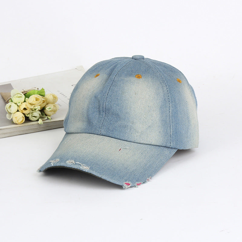 Wholesale Washed denim sports sun protection visor dome cap